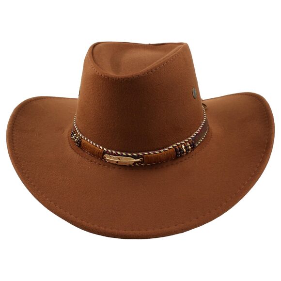 5385 Cowboy Hat For Women Men With Wide Brim Western Set Red Bandana main image 4